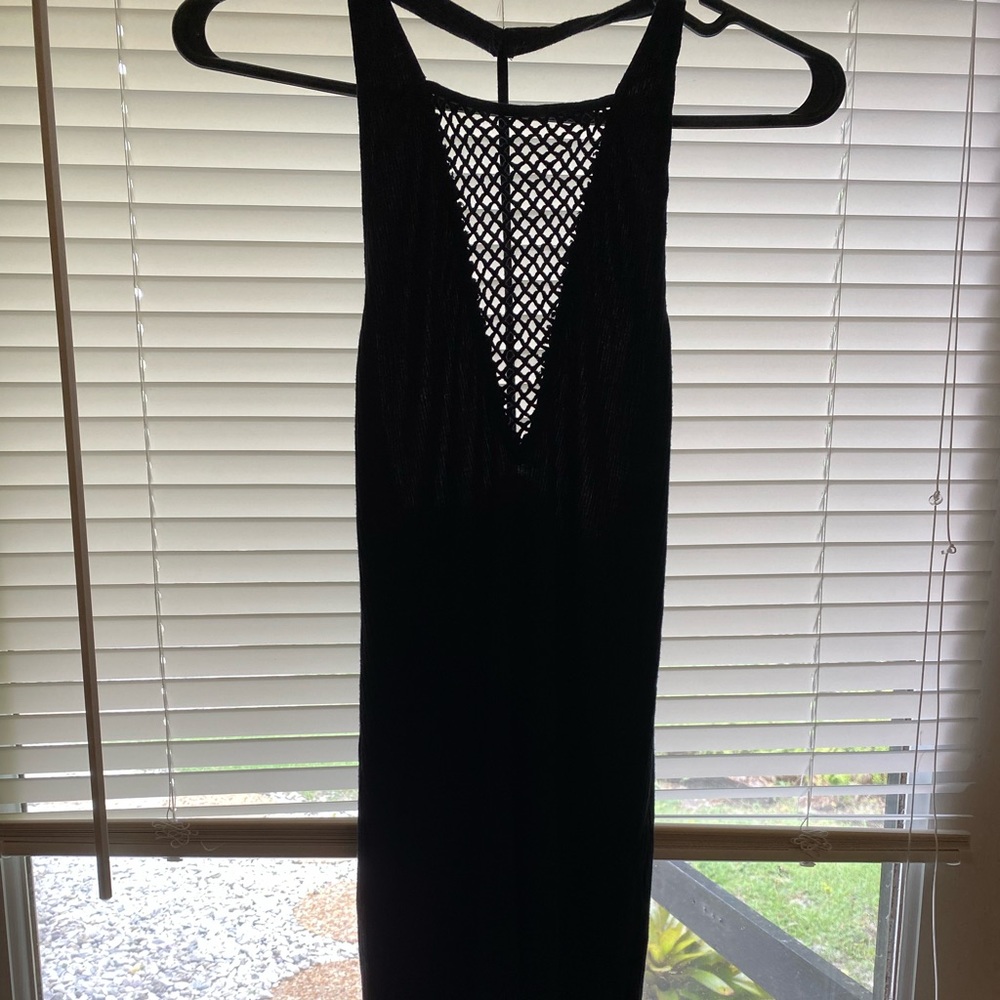 Emma & Sam black ribbed mini dress